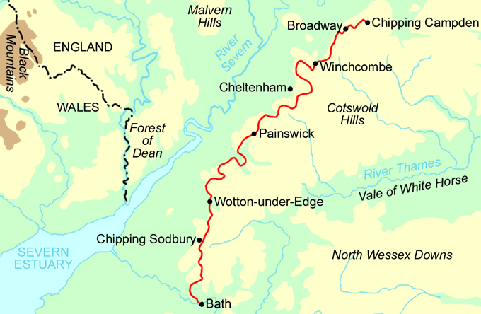 Cotswold Way Trail Running map